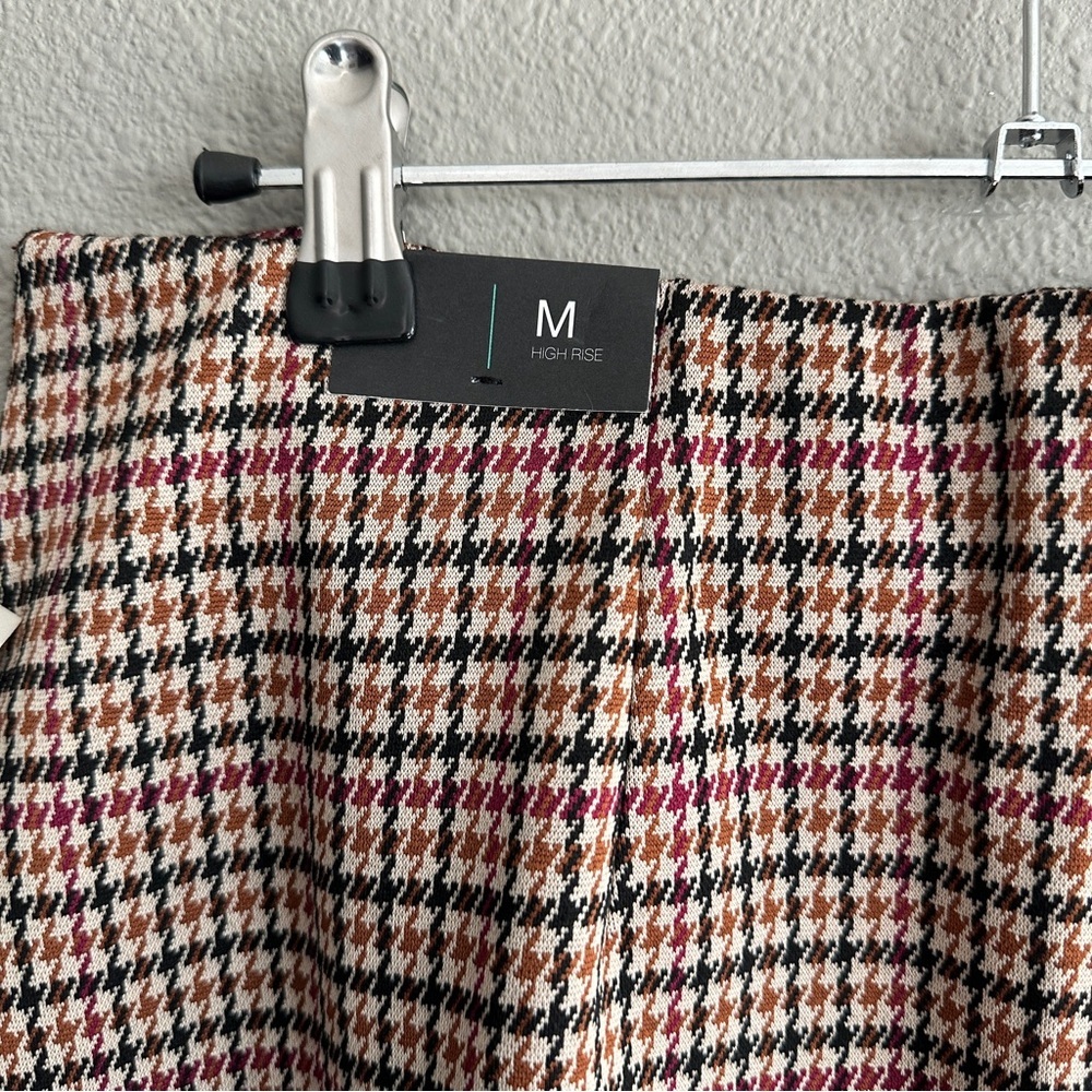 NWT Maurice’s Red Tan Houndstooth High Rise Mini Skirt Medium - Picture 5 of 9